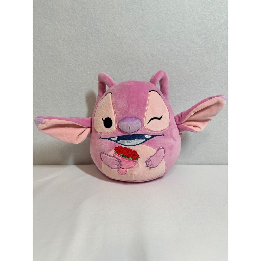 Disney Squishmallows Angel Lilo & Stitch Pink Plush Winking with Roses 8 inch